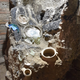 Plates and amphorae preserved in the volcanic ash in the house.